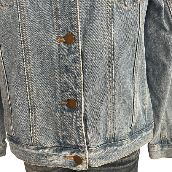 North Style M Embroidered Horse Denim Jacket Western Boho Cowboy Rodeo Y2K Retro - Picture 9 of 9